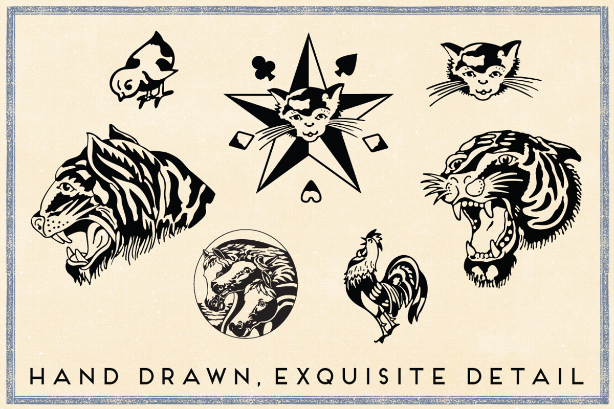 Old School Animal Tattoos, an Animal Illustration by Piddix Archives (Photo 2 of 3)