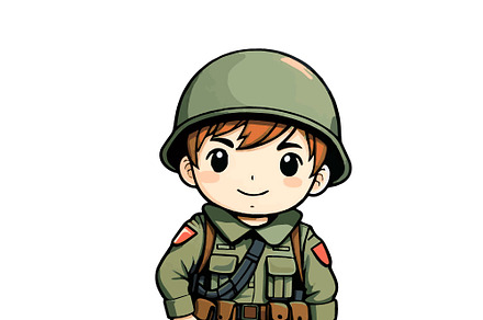 Cute little hero soldier