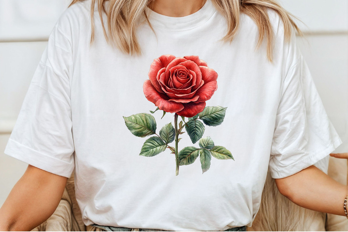 Red Lithograph Roses Clipart, an Illustration by Pixels.Craft (Photo 4 of 7)