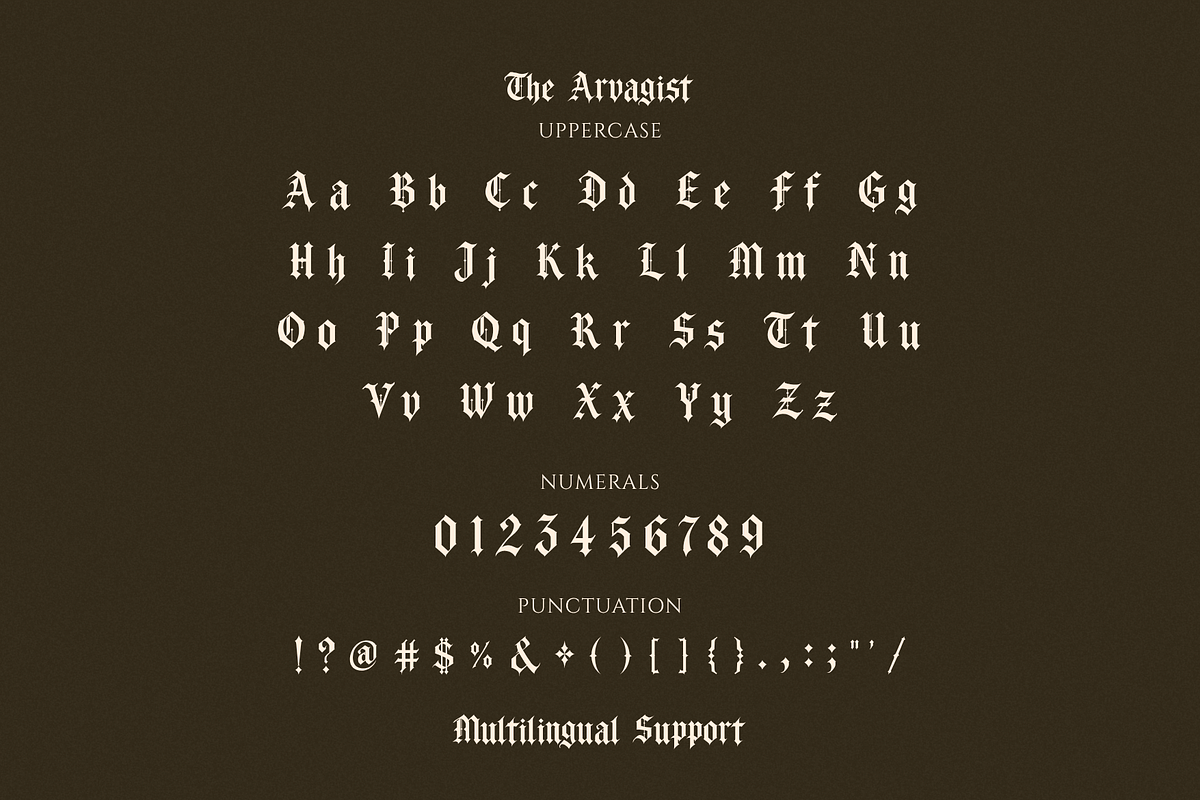 The Arvagist Blackletter Font, a Blackletter Font by Creacy Studio (Photo 9 of 9)