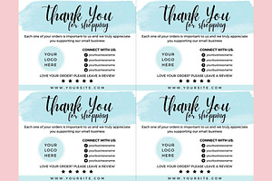 Thank You Order Card Blue Canva 03