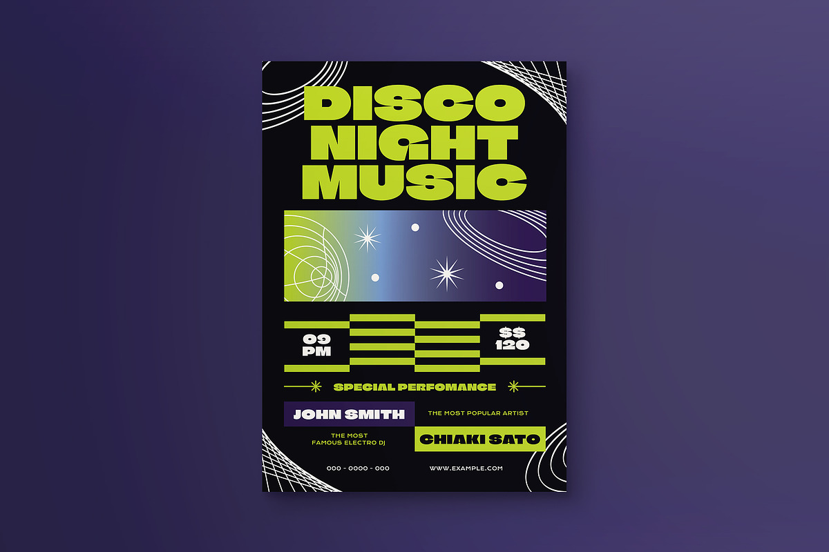 Disco Night Music Flyer, a Flyer Template by Tokosatsu (Photo 2 of 3)