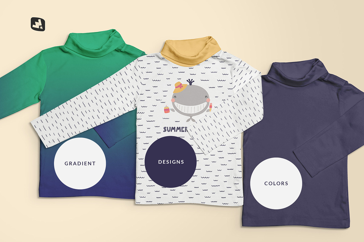 Toddler Turtle Neck Tshirt Mockup, a Shirt Mockup by Designertale (Photo 4 of 11)