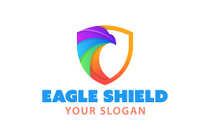 Colorful Eagle Shield Logo Template