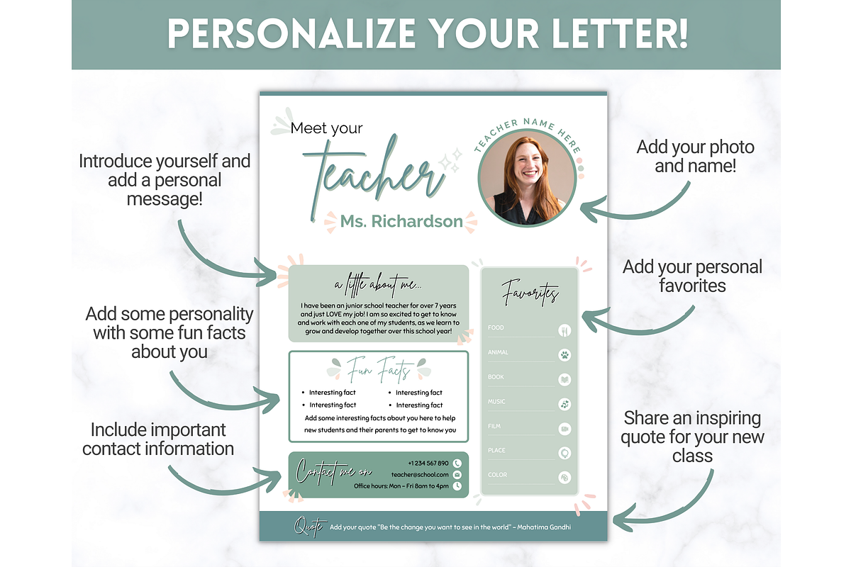 Meet the Teacher Template - Canva, a Templates & Theme by Templatables (Photo 6 of 9)