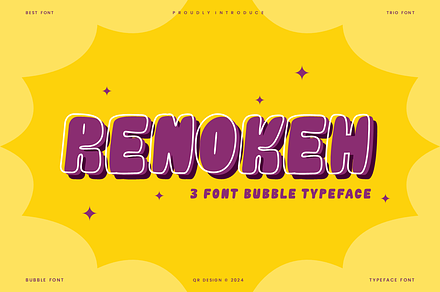Renokeh - Bubble Font, a Sans Serif Font by QR Design Studio