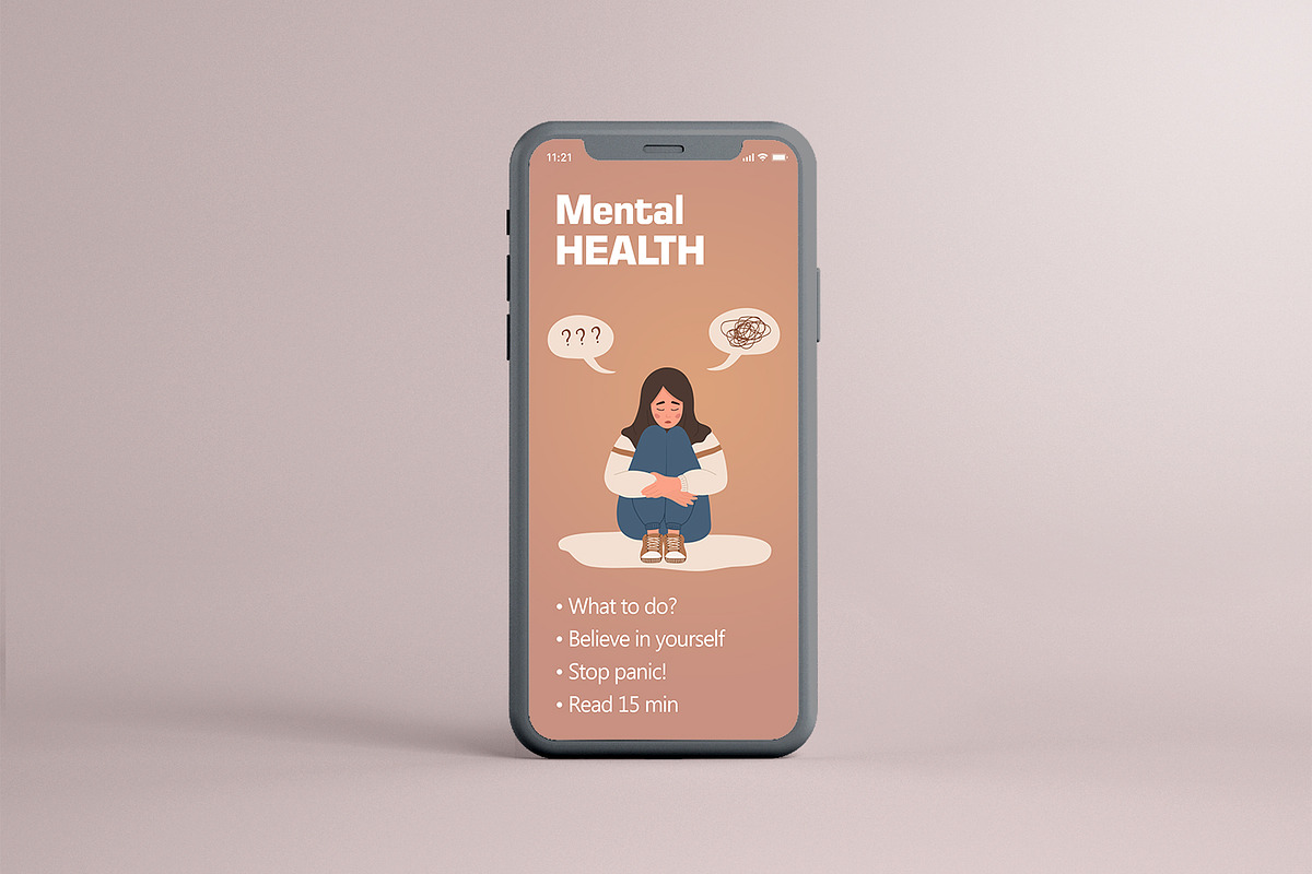 Mental Health arab woman, a Healthcare Illustration by KeronnArt (Photo 8 of 8)