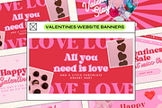 Retro Valentines Web Banners, a Marketing Template by The Pixel Palace (Thumbnail 5 of 7)
