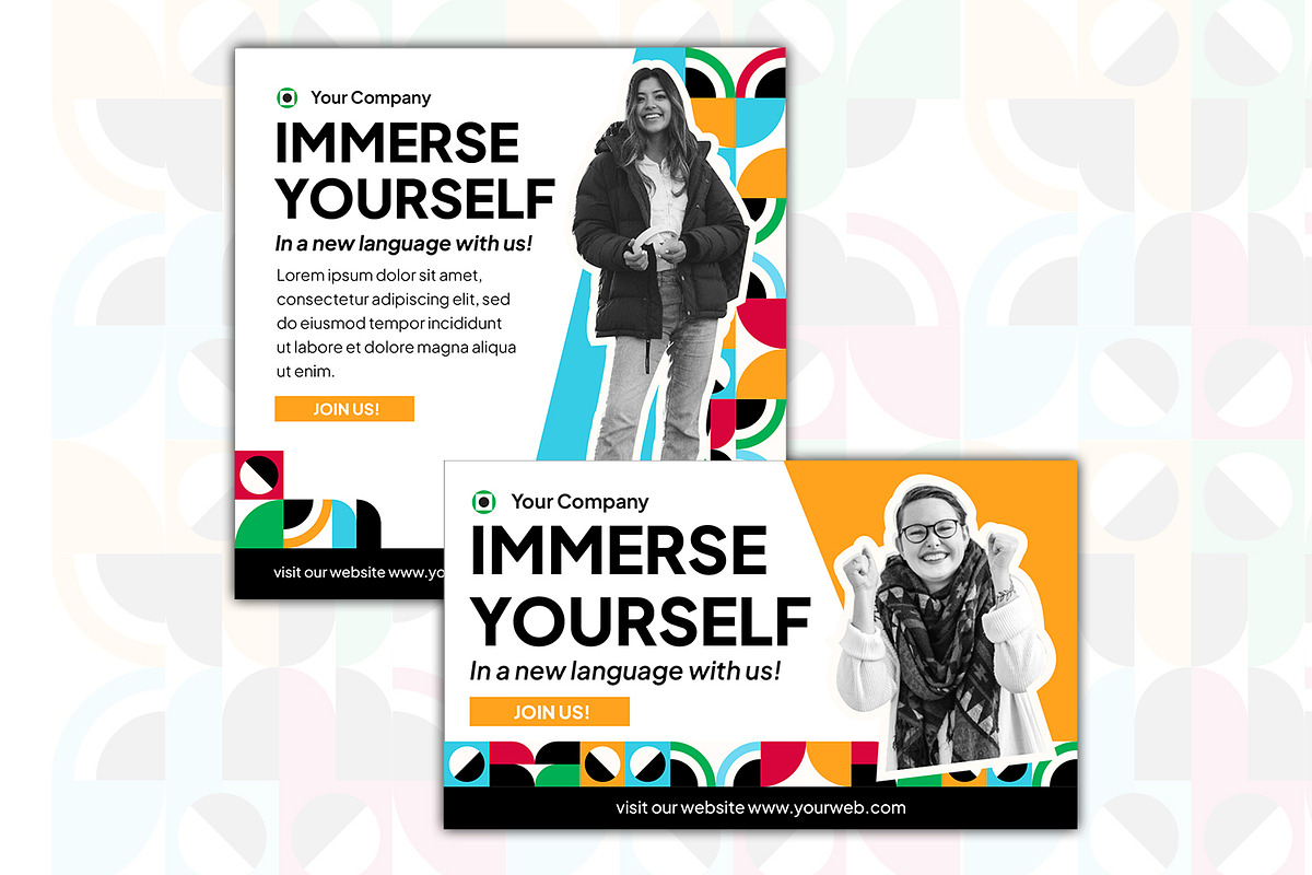 Language Course Facebook Ads, a Social Media Template by Esensifiksi.studio (Photo 2 of 3)