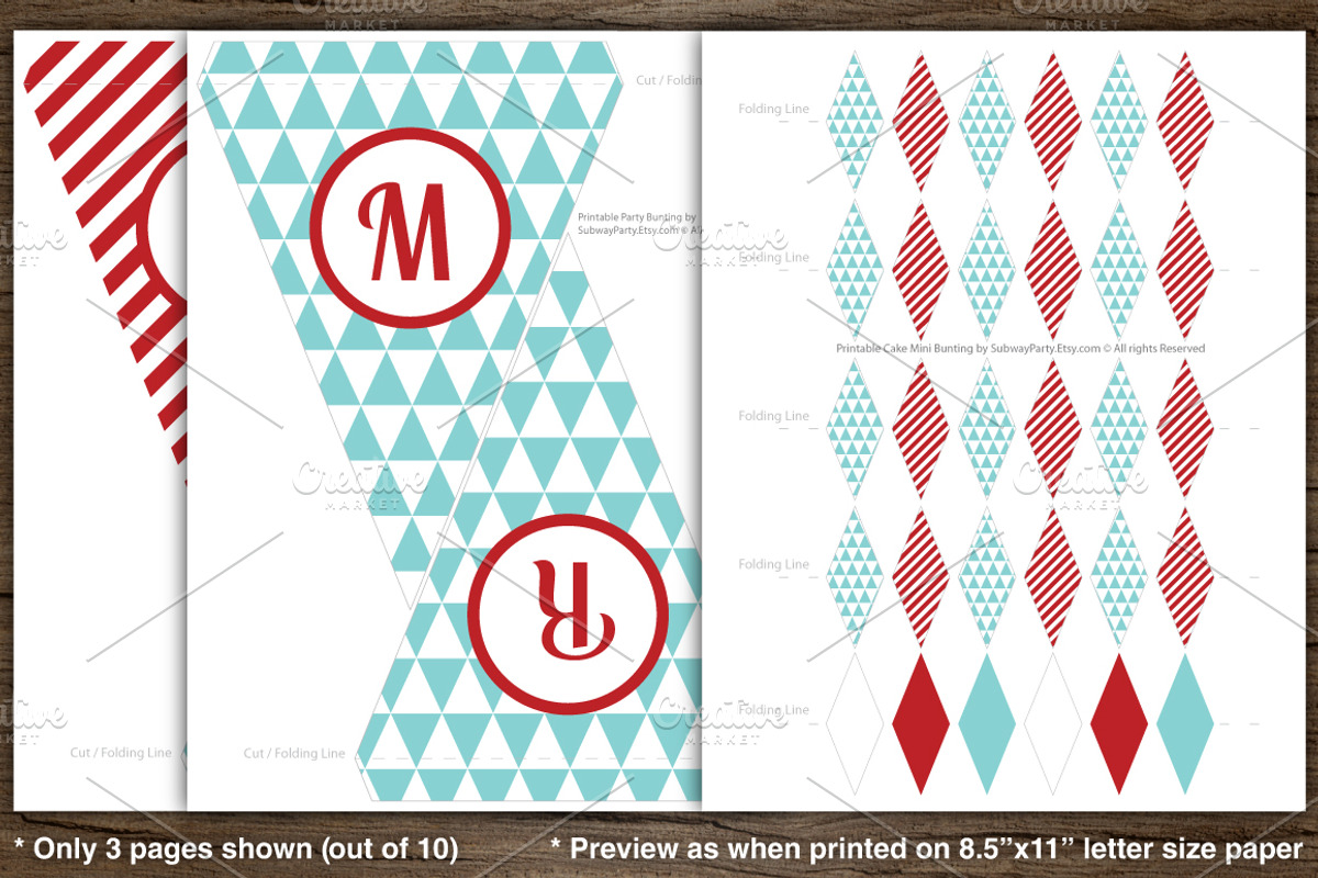 Aqua Red Merry Xmas Banner preview 3