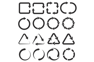 Loadings simple icons. Refresh black, an Object Illustration by Vectorbuum