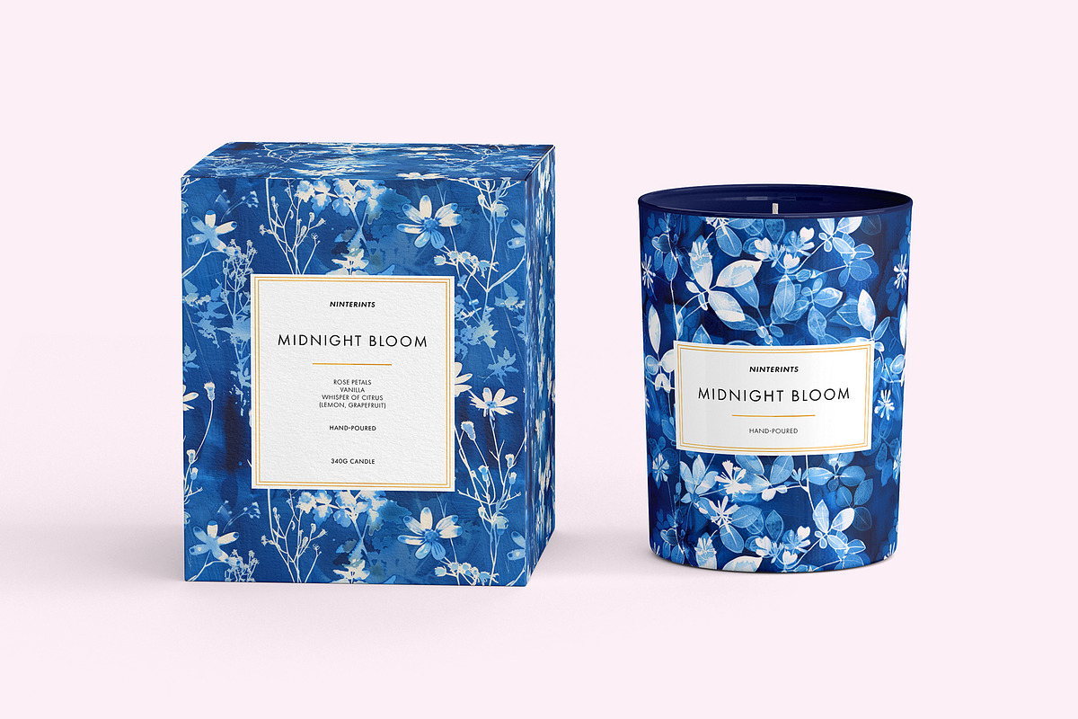 Cyanotype Floral Seamless Patterns, a Pattern Graphic by Ninterints (Photo 10 of 18)