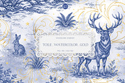 Toile Watercolor Gold - Woodland, a Pattern Graphic by Euonia Meraki (Thumbnail 1 of 12)