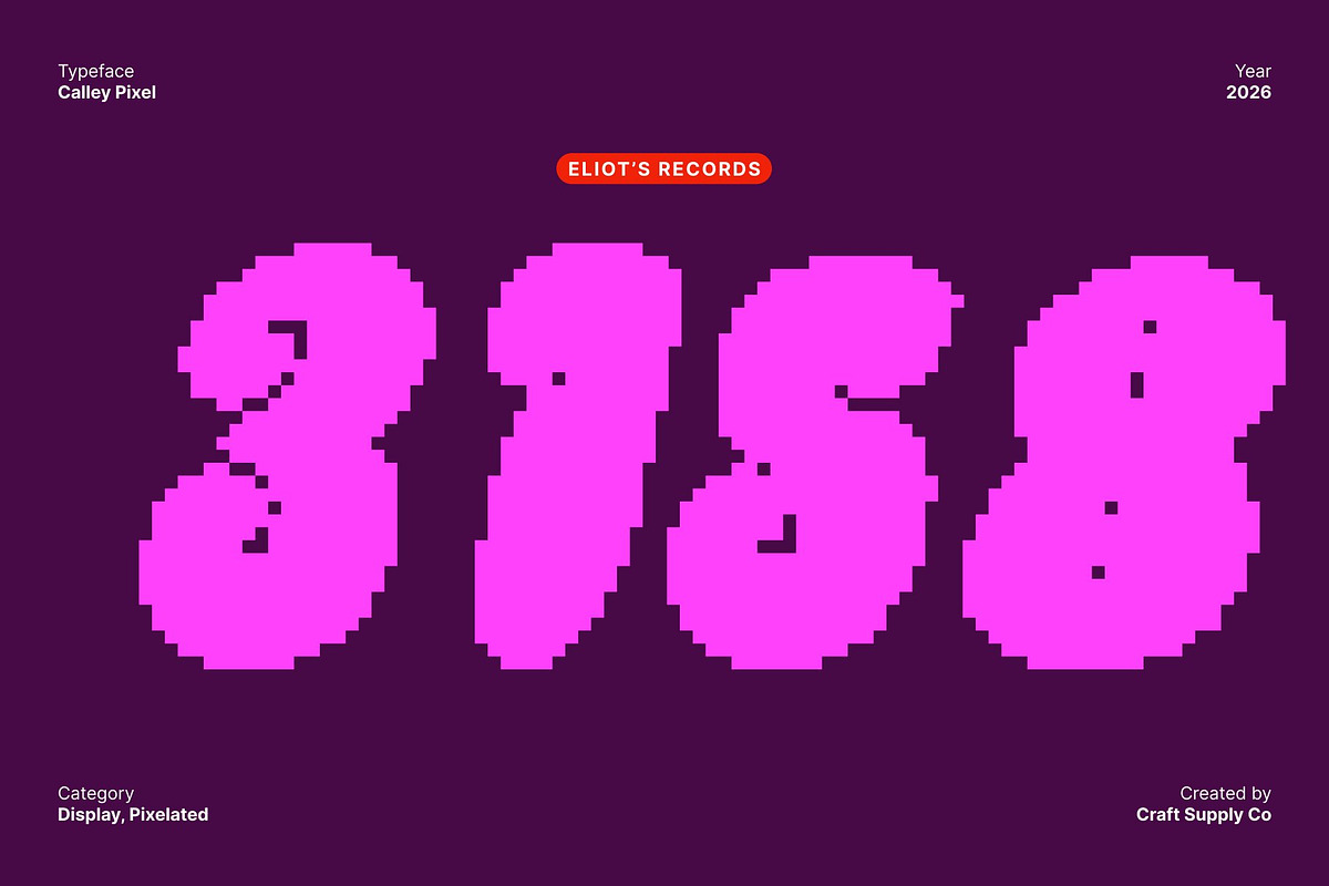 Calley Pixel, a Sans Serif Font by Craft Supply Co. (Photo 5 of 8)