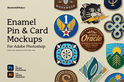 Enamel Pin & Card Mockups, a Merchandise Mockup by Komet & Flicker (Thumbnail 1 of 18)