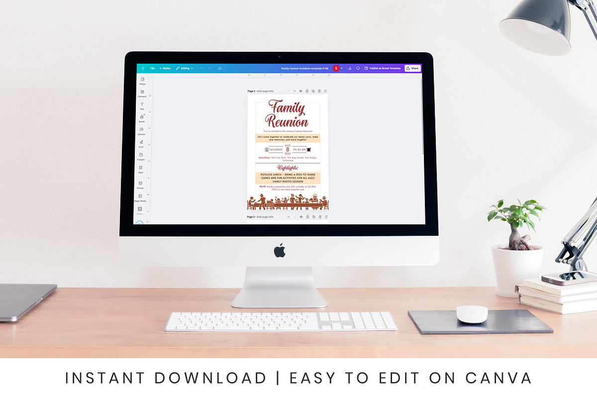 Family Reunion Invitation Canva Temp, an Invitation Template by Snapybiz (Photo 7 of 10)