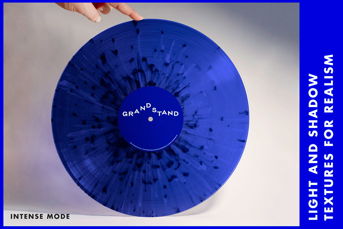 Colored Vinyl Record Mockup, a Product Mockup by Jacob Waites (Photo 3 of 5)