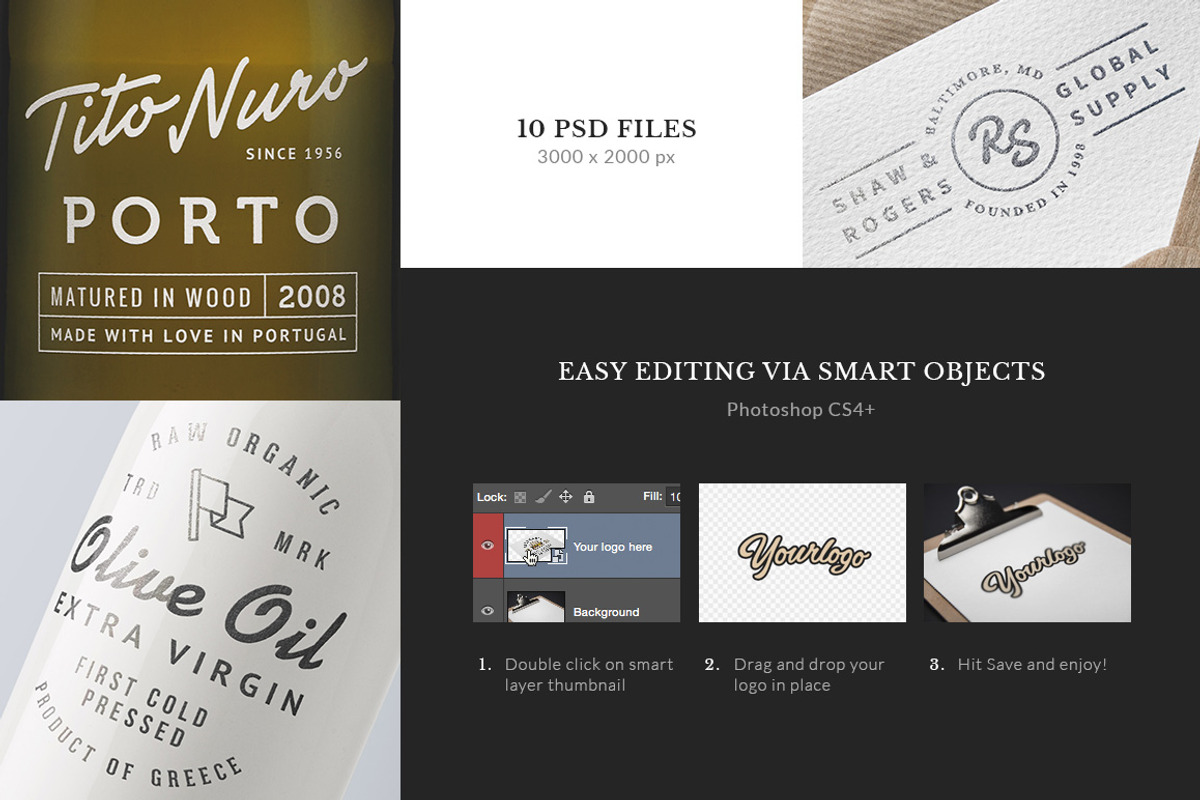 10 Logo/Badge Mock-Ups Vol.5, a Product Mockup by GraphicBurger (Photo 5 of 5)