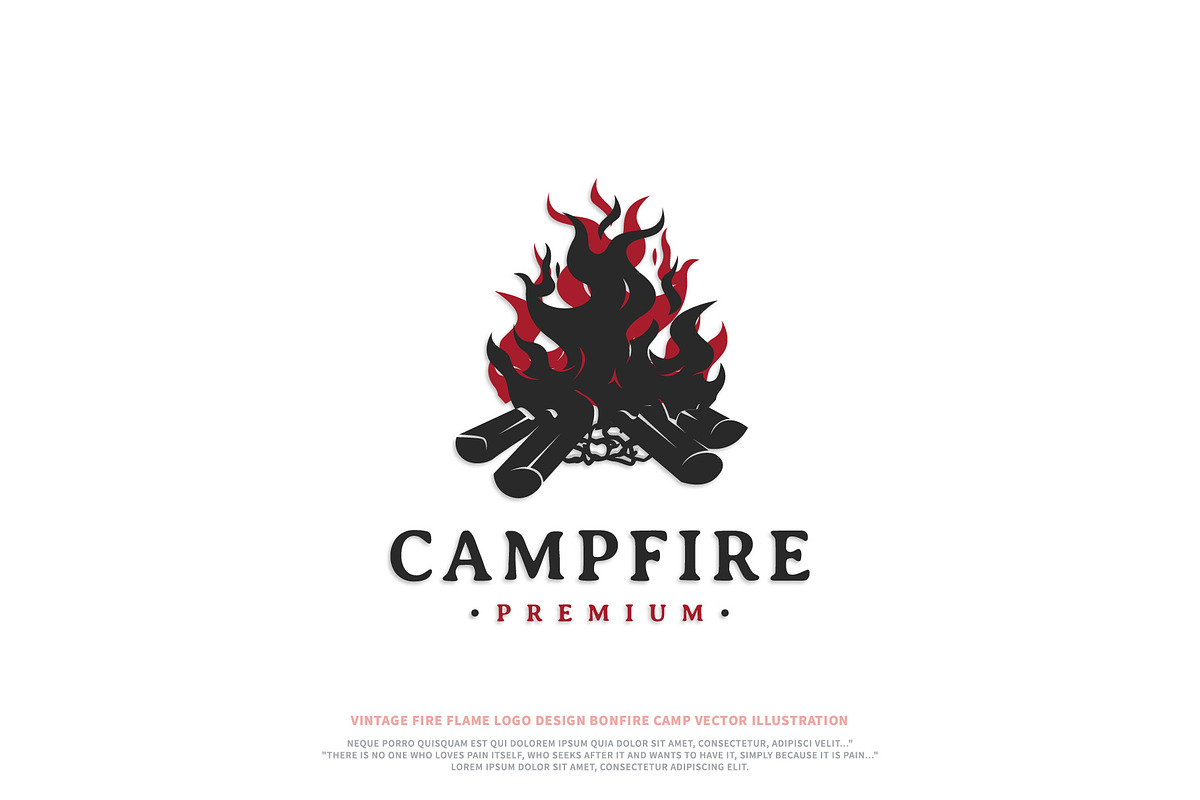 vintage fire flame logo design, a Branding & Logo Template by vexper