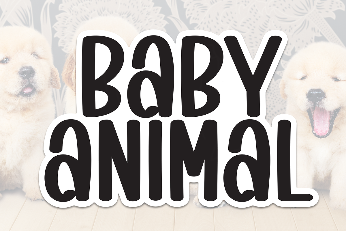 Baby Animal | Script Font, a Script Font by Scratchones (Photo 1 of 8)