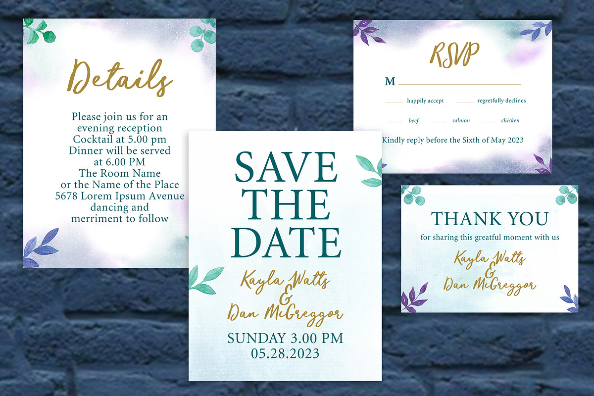 Sophie Wedding Invitation Template, an Invitation Template by Graphic Cook (Photo 2 of 2)