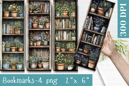 Vintage Book Shelf Bookmark Sublimat