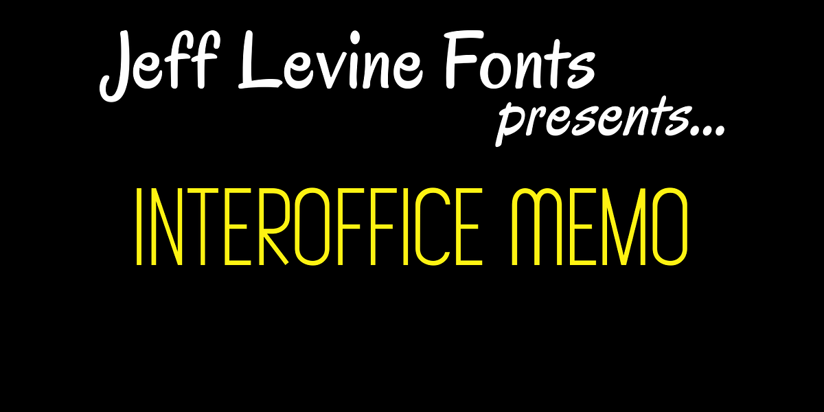 Interoffice Memo JNL, a Sans Serif Font by Jeff Levine Fonts