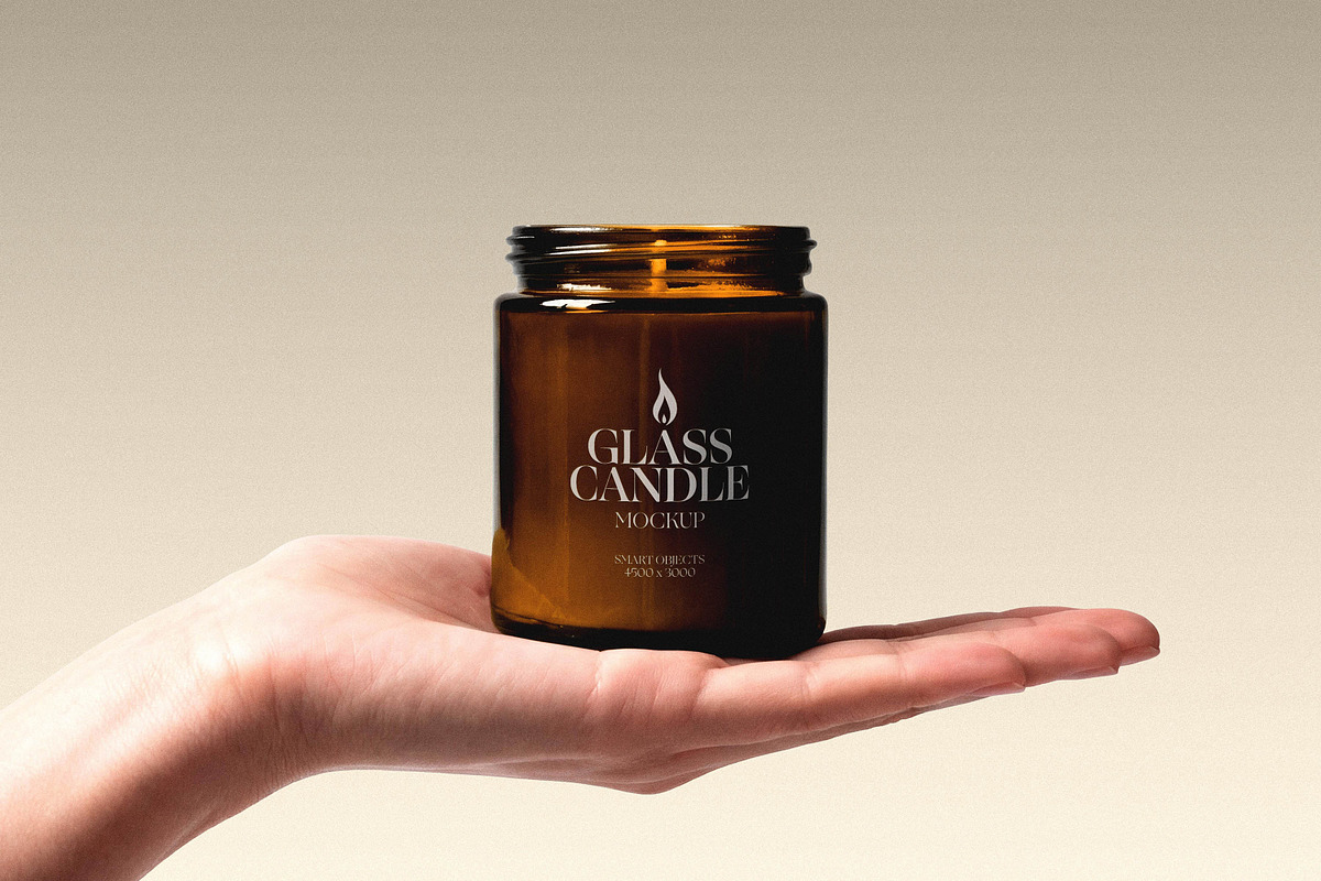 Candle Mockup on Hand, a Household Mockup by Design Squad (Photo 1 of 4)