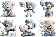 Spring Teddy Bear Clipart, an Illustration by CraftArtStudio (Thumbnail 4 of 6)