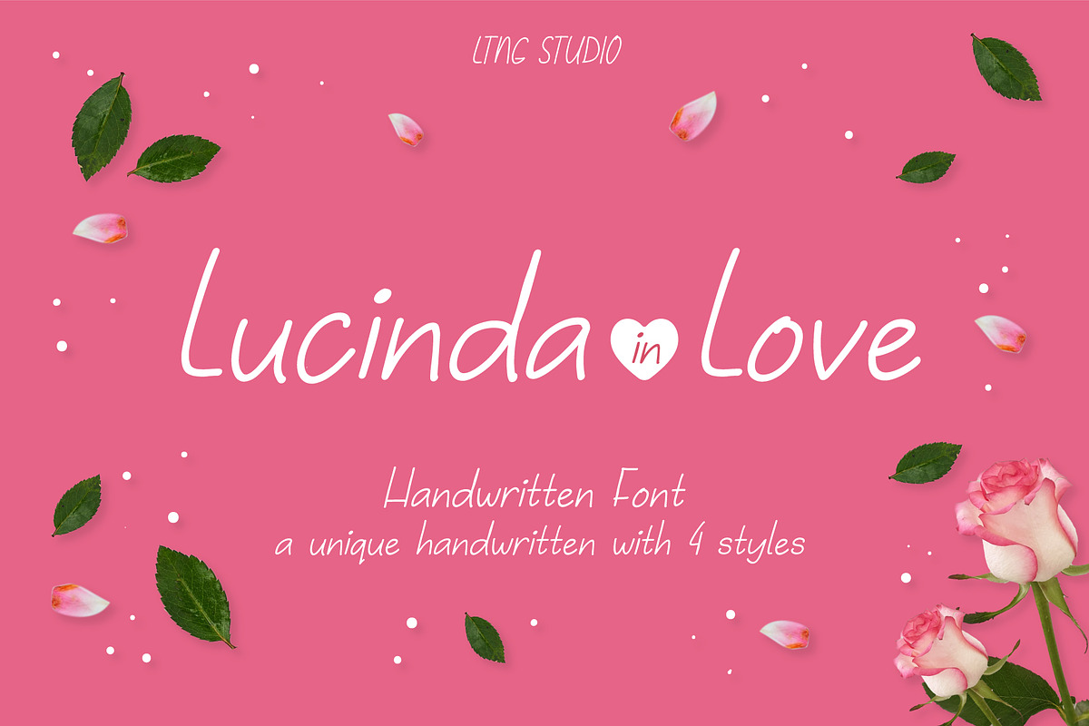Lucinda in Love, a Handwritten Font by LTNG STUDIO (Photo 1 of 8)