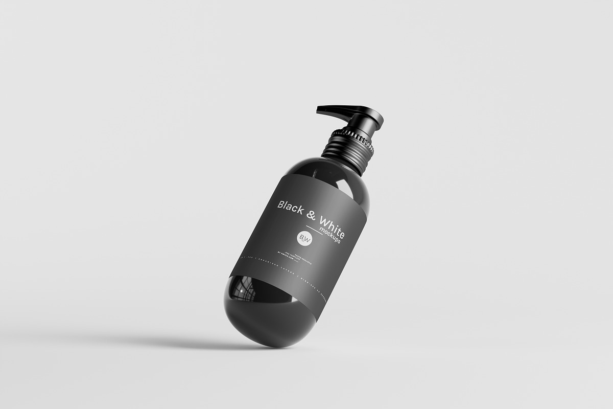 Black & White Mockups - Pump Bottles, a Packaging Mockup by pmvch (Photo 134 of 160)