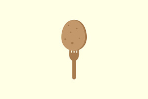 Fresh Potato With Fork Logo Design