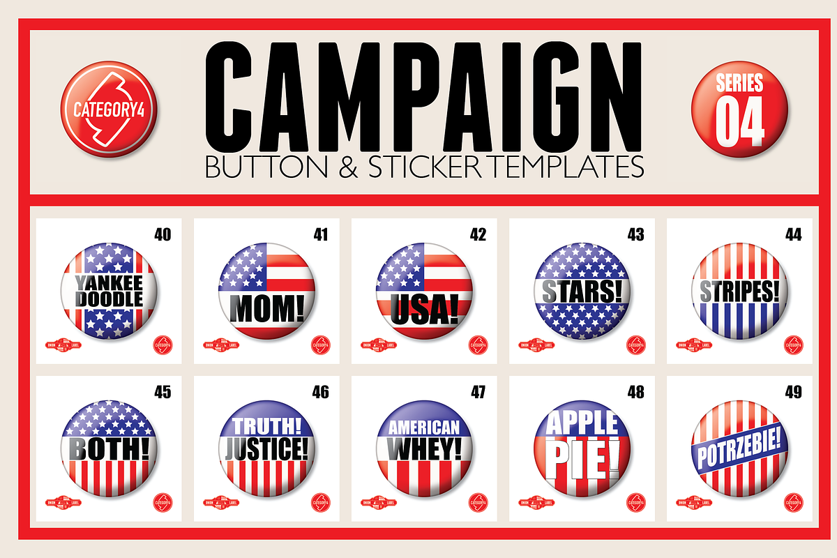 Vintage Campaign Button Templates 04, an Illustration by category4 (Photo 2 of 4)