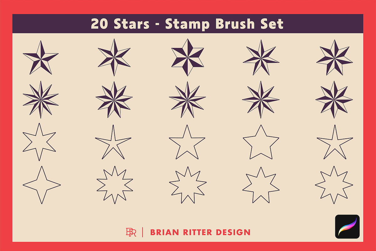 Procreate Stamp Brushes Bundle, a Brush Add-On by Brian Ritter Design
