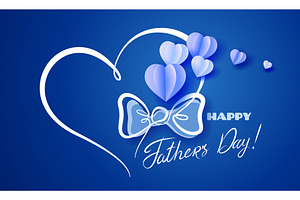 Bow Tie in heart Happy Fathers Day, a Person Illustration by Valenty