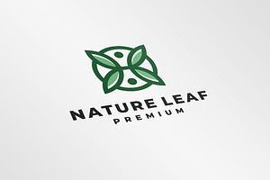 Natural Circle four leaf  icon logo