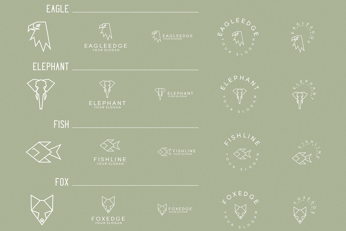 116 Geometric Animal Logos -30%, a Branding & Logo Template by VP Fonts (Photo 6 of 11)