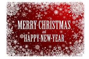 Christmas red background with frame, an Illustration by MSA-Graphics