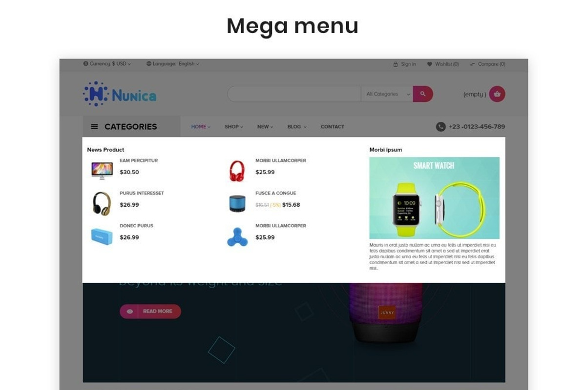Leo Nunica Responsive Prestashop, a Bootstrap Template by LeoTheme (Photo 4 of 7)