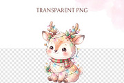 Cute Deer Christmas PNG Bundle, a Decorative Illustration by Arslan (Thumbnail 6 of 8)