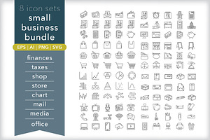 Small business 8-pack icon bundle