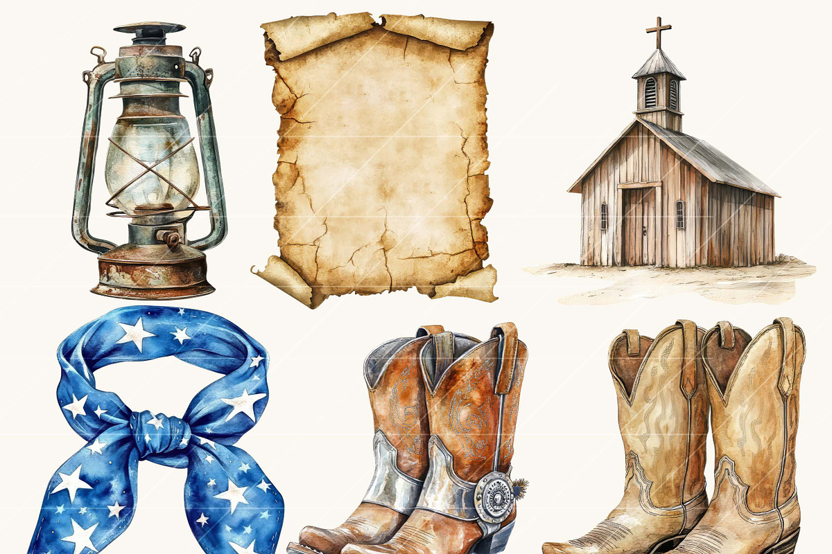 Watercolor Western Clipart Bundle, a Person Illustration by Design Scotch (Photo 5 of 8)