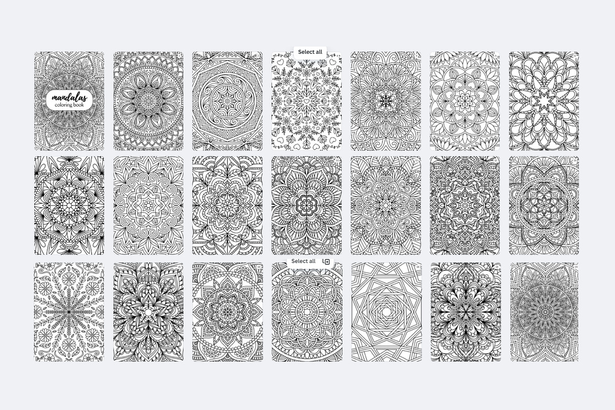 Mandalas Adult Coloring Book, a Brochure Template by Kristina Chistiakova (Photo 3 of 6)