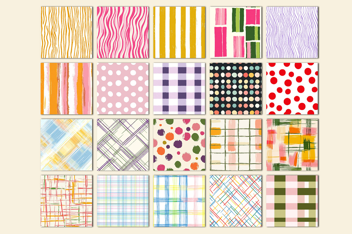 Quirky Lines Seamless Patterns, a Pattern Graphic by Libby Wishes (Photo 4 of 6)