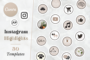 Instagram Boho Highlight Covers, a Social Media Template by PittaFinePrint