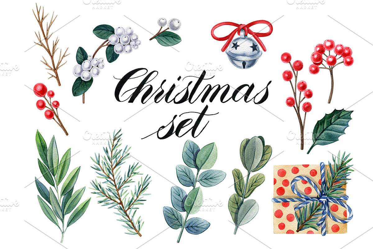 Christmas set, an Object Graphic by Watercolor life (Photo 2 of 4)