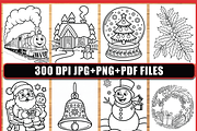 Adult Merry Christmas Coloring Pages, a Seasonal Illustration by Ink Gallery (Thumbnail 2 of 6)