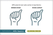 American sign language (ASL) basics, an Outline Icon by Picture Window (Thumbnail 3 of 5)