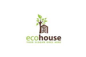 Eco House Logo Template