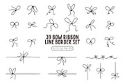 Ribbon Bow Line Border Set, a Decorative Illustration by AnkaDrozd (Thumbnail 1 of 3)